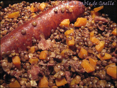 Saucisses aux lentilles