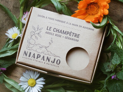 Savon 'le champêtre' - argile rose & géranium