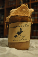 Préparation de fruits poires au chocolat lait