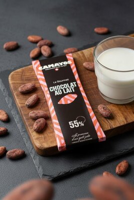 Tablette de chocolat au lait 55% de cacao