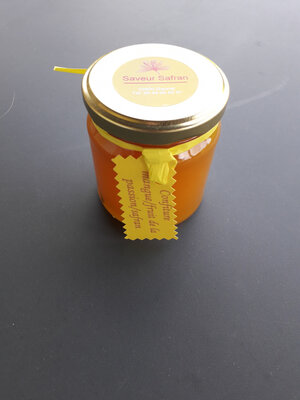 Confiture mangue,fruits de la passion,safran