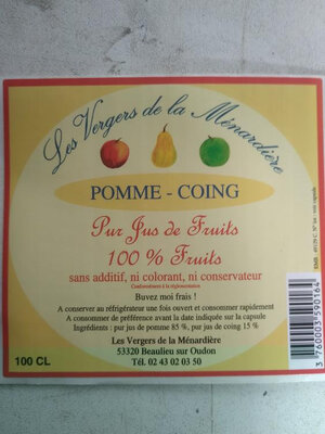 Jus de pommes coing