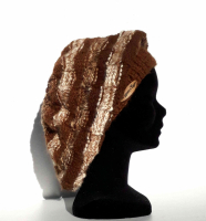 Bonnet slouchy marron blanc t. 55-59