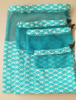 Sac à vrac filet bleu/vert