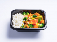 Curry de légumes oubliés, riz rouge du kérala