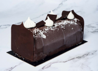 Bûche poire/chocolat noir et biscuit streusel