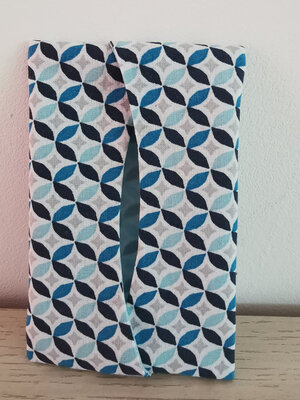 Pochette à mouchoirs géométriques bleu