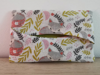 Pochette à mouchoirs renards gris