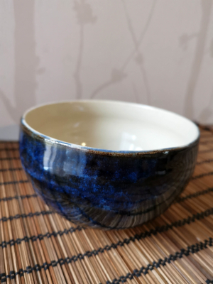 Bol en grès bleu gentiane