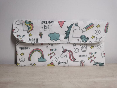 Pochette plate licornes