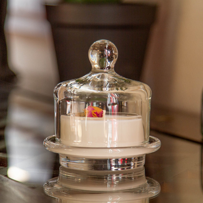 Bougie sous cloche sans parfum ni allergène