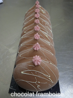 Fêtes : bûche modernia chocolat, framboise