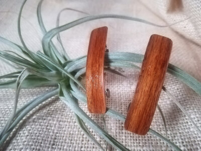2 (petites) barrettes en bois de noyer