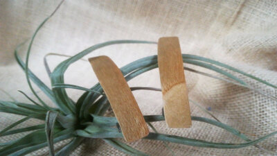 2 barrettes en bois de chêne clair