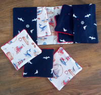 Cotons lavables mer avec pochette