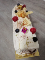 Bûche glacée cookie/framboise/coco