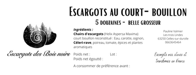 60 escargots gros gris au court-bouillon