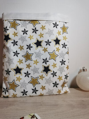 Pochette à livre étoiles or et noir