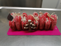 Bûche vanille fraise framboise