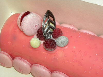 Bûche vanille/framboise 6/8 parts