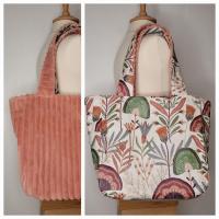 Cabas réversible rose