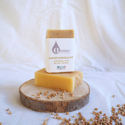 Savon exfoliant lait d'ânesse 20% et sarrasin