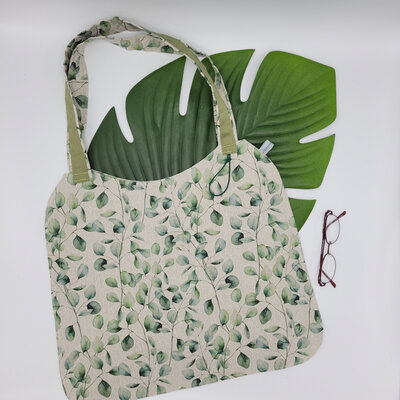 Tote bag feuilles vertes