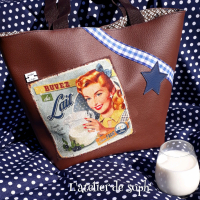 Mini cabas 'pub vintage'