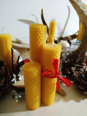 Lot de 3 bougies feuilles de cire