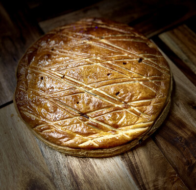 Galette des rois pistache/griottes - 21 cm