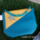 Pochette à main jaune/bleu canard - image 4