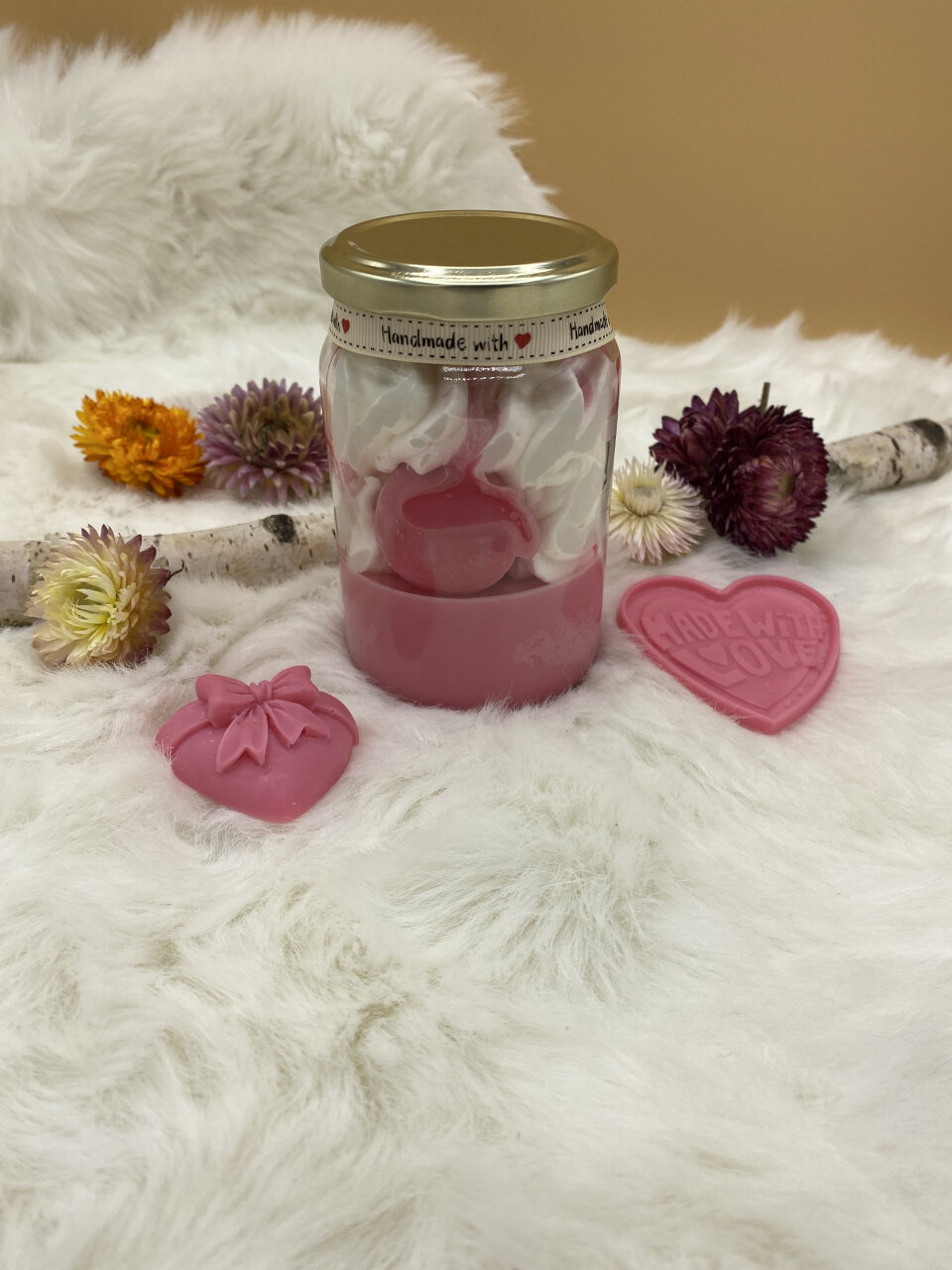 Bougie Gourmande XL Parfum Pomme D'Amour 265g - Fait Main - Neuf