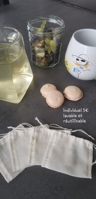 Sachet à thé réutilisable, grand format