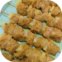 Brochettes ananas curry coco