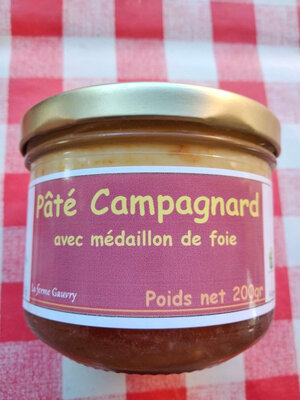 Pâté campagnard avec médaillon de foie 200 gr