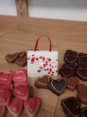 Valisette chocolat en coeur (70g)