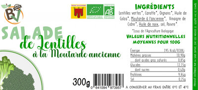 Salade de lentilles à la moutarde ancienne