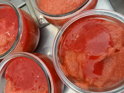 Compotée de pommes bio et framboises