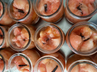 Pêches blanches d'ardèche,vanille de sao tome