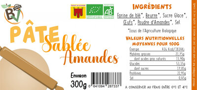 Pâte sablée amande