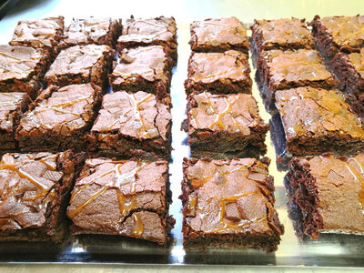 Brownies américain noix caramel fleur de sel