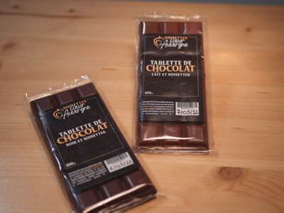 Tablette de chocolat au lait aux noisettes