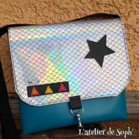 Sac bandoulière'sirène' bleu canard