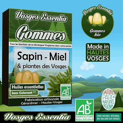 Gommes à l'huile essentielle de sapin