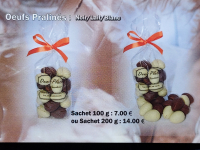 Oeufs pralinés (blanc/noir/lait)