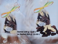 Fritures garnies pralinées (blanc/noir/lait)