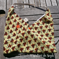 Sac fourre tout wax jaune pâle/orange