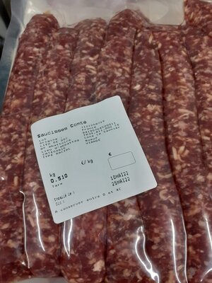 Saucisses pur boeuf au comté