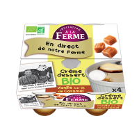 Crème dessert vanille sur lit de caramel