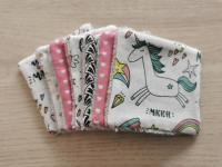 Carrés lavables 'licornes'